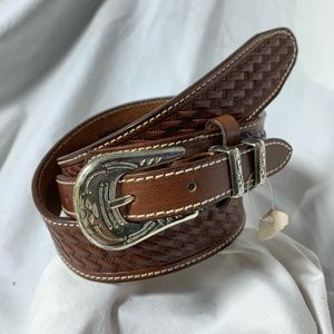 Wrangler USA brown leather gun belt